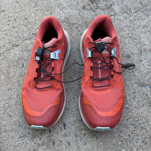 Salomon Ultra Glide Womens Size 7 Orange Maroon Quicklace Trail Running Hiking - Picture 4 of 6